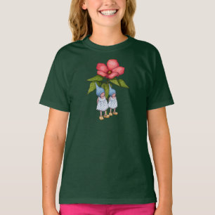 Camiseta Duas poucas meninas do gnomo com as flores