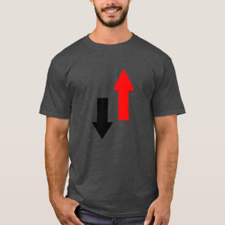 Camiseta Duas setas vermelhas pretas apontando para cima na