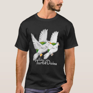 Camiseta Duas Tartarugas Doves 12 Dias De Música De Natal E