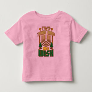 Camiseta Duas Tradições Um Desejo Feliz Festival de Chanucá
