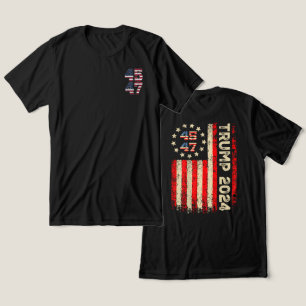 Camiseta Duas vezes 45 47 Trump 2024 Bandeira Americana (no