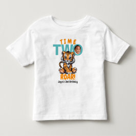 Camiseta Duas Vezes! Segundo aniversário de Tigre Laranja-C
