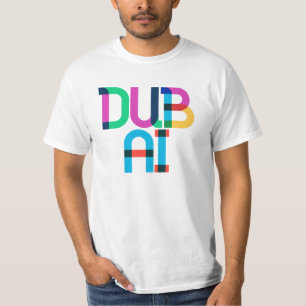 Camiseta Dubai Emirados Árabes Unidos Letras Pop Art
