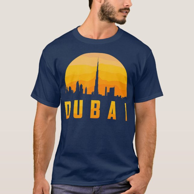 Camiseta Dubai Skyline Cute Emirados Árabes Unidos Amantes (Frente)