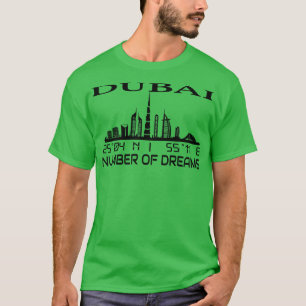 Camiseta Dubai Skyline GPS Coordena o Capital Uae 3