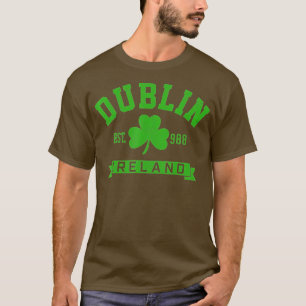 Camiseta Dublin Ireland Est 988 Clover Leaf Shamrock Rua