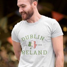 Camiseta Dublin Ireland Est. rua 988. Dia de Patrick