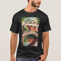 Dublin Irlanda Ilustração Viagem Art Vintage