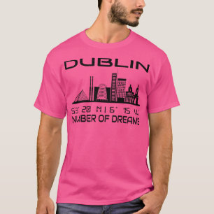 Camiseta Dublin Skyline GPS Coordena a Cidade dos Sonhos 3