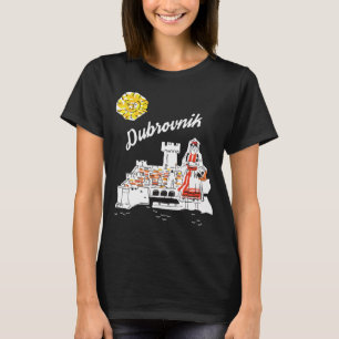 Camiseta Dubrovnik Croácia Fortaleza Branco Vermelho Viagem