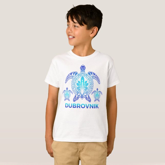 Camiseta Dubrovnik Croácia Ocean Blue Sea Turtle Souvenirs (Frente Completa)