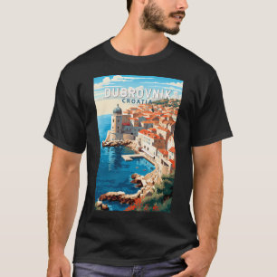 Camiseta Dubrovnik Croácia Viagem Art Vintage