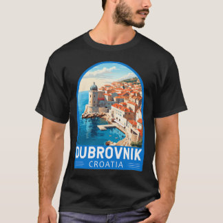 Camiseta Dubrovnik Croácia Viagem Retro Emblem