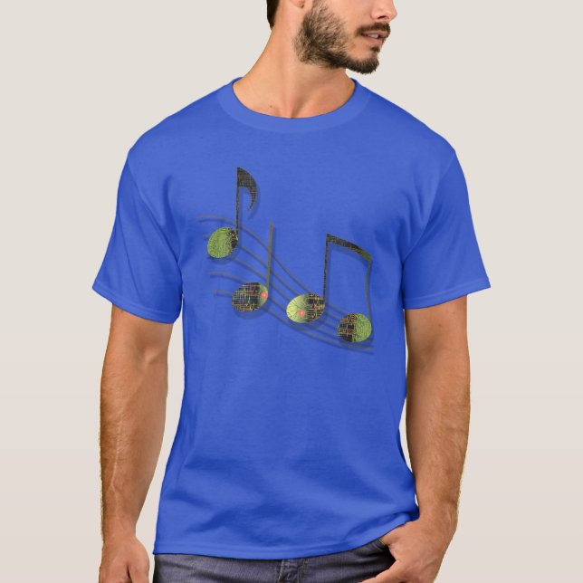 Camiseta Dubstep Notes Men's Dark Shirt (Frente)