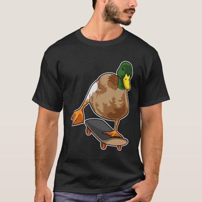 Camiseta Duck as Skater with Skateboard (Frente)