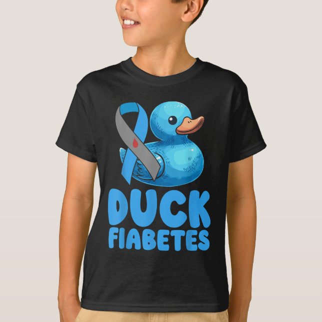 Camiseta Duck Fiabetes Sensibilização Mês Insulina Pan (Frente)