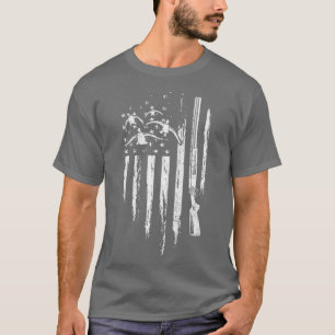 Camiseta Duck Hunting American Flag Waterfowl Goose Gift Fo