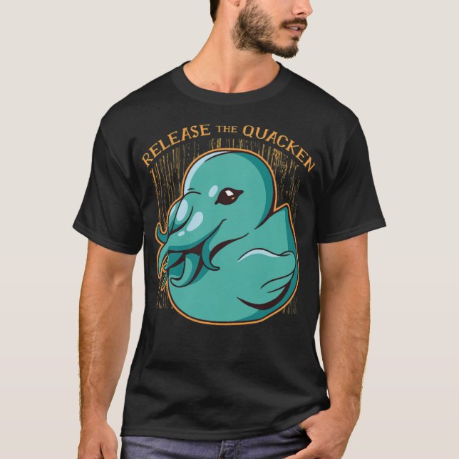 Camiseta Duck kraken libera boxe de borracha engraçada quac (Frente)