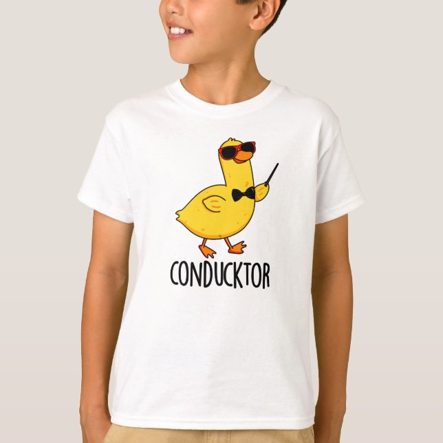 Camiseta Duck Pun, Condutor de Música Engraçado de Con-duck (Frente)