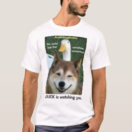 Camiseta Duck Shiba Inu Dog Anatidaephobia Foto Engraçado