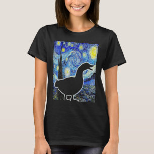 Camiseta Duck Starry Night Van Gogh Farmer De Patos Engraça