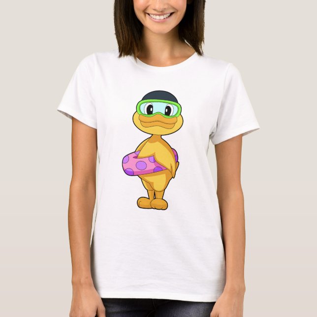 Camiseta Duck Swimming Inflatable float Summer (Frente)
