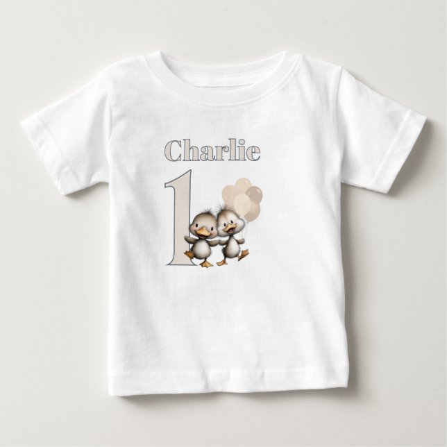 Camiseta Ducklings Dancing 1st Birthday Celebrations! (Frente)