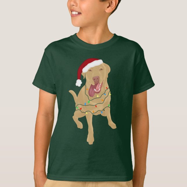 Camiseta Dudley Labrador Christmas   (Frente)