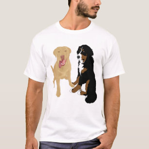Camiseta Dudley Labrador e Bernese Mountain Dog  