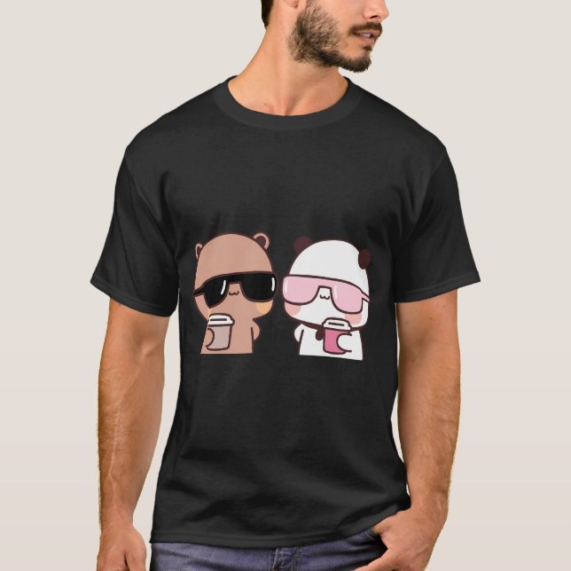 Camiseta Dudu Bear E Bubu Panda Com Café (Frente)