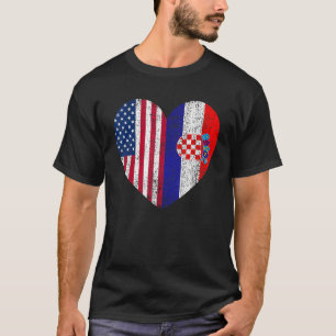 Camiseta Duel Heart Croácia e cidadão americano Duel