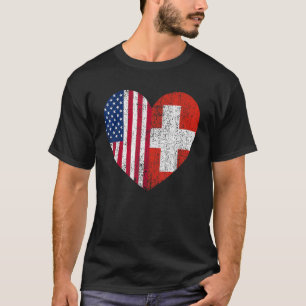 Camiseta Duel Heart Suiça e cidadão americano duel