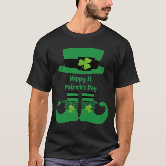 Camiseta Duende Personalizado Dia de São Patrício Verde  (Frente)
