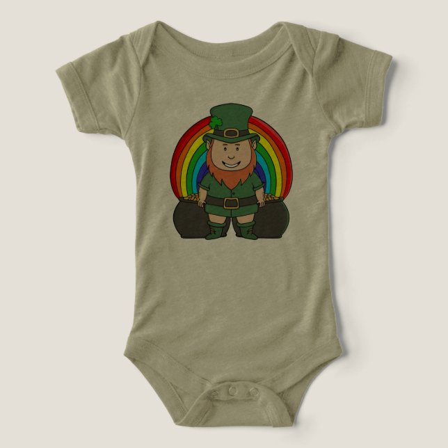 Camiseta Duende Sortudo com Panela de Ouro do Arco-Íris (Design frontal)
