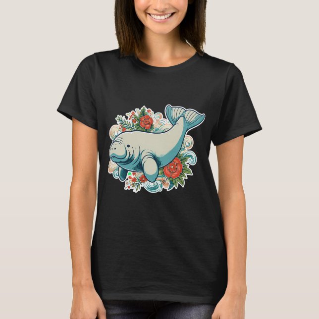 Camiseta dugong retrô (Frente)