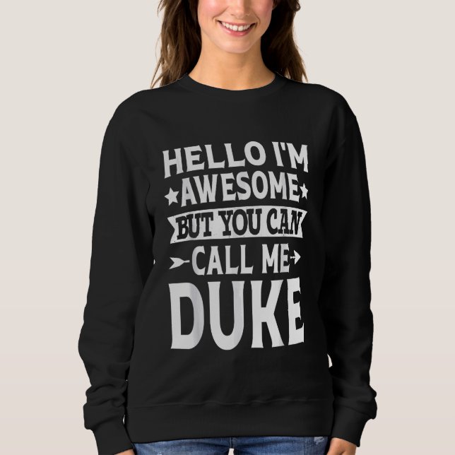 Camiseta Duke - Homens Engraçados Primeiro Nome Olá Sou Inc (Frente)