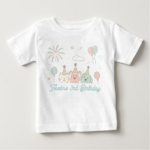 Camiseta Dulce Divertido e Três Aniversário