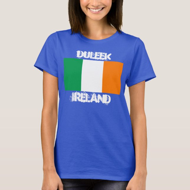 Camiseta Duleek, Irlanda com bandeira irlandesa (Frente)