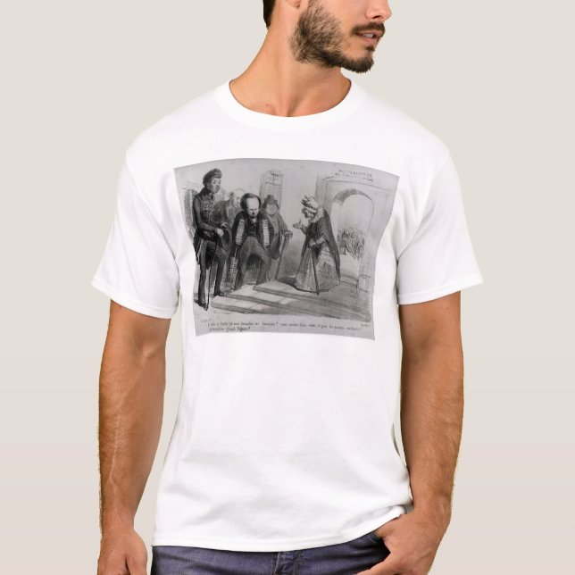 Camiseta Dumas, Hugo e Balzac procurando sua admissão (Frente)