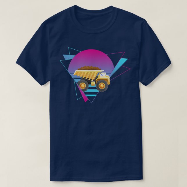 Camiseta Dump Truck Vaporwave Dump Truck Construction Truck (Frente do Design)