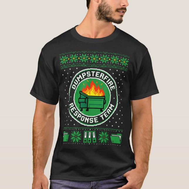 Camiseta Dumpster Fire Resnse Team Funny Office Holiday Xel (Frente)