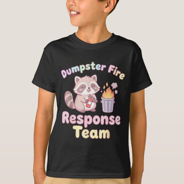 Camiseta Dumpster Fire Resnse Team Raccoon Kawaii  (Frente)