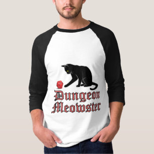 Camiseta Dungeon Meowster Engraçado Gato RPG com Dice