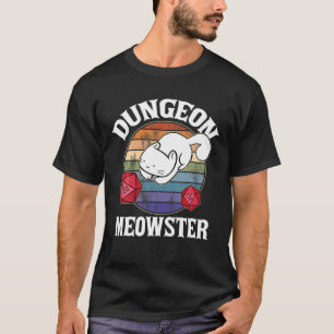 Camiseta Dungeon Meowster Nerdy D20 Dice Nerd Kitten Cat RP