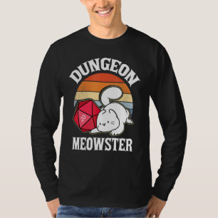 Camiseta Dungeon Meowster Nerdy D20 Dice Nerd Kitten Rp