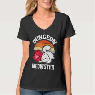 Camiseta Dungeon Meowster Nerdy D20 Dice Nerd Kitten Rp