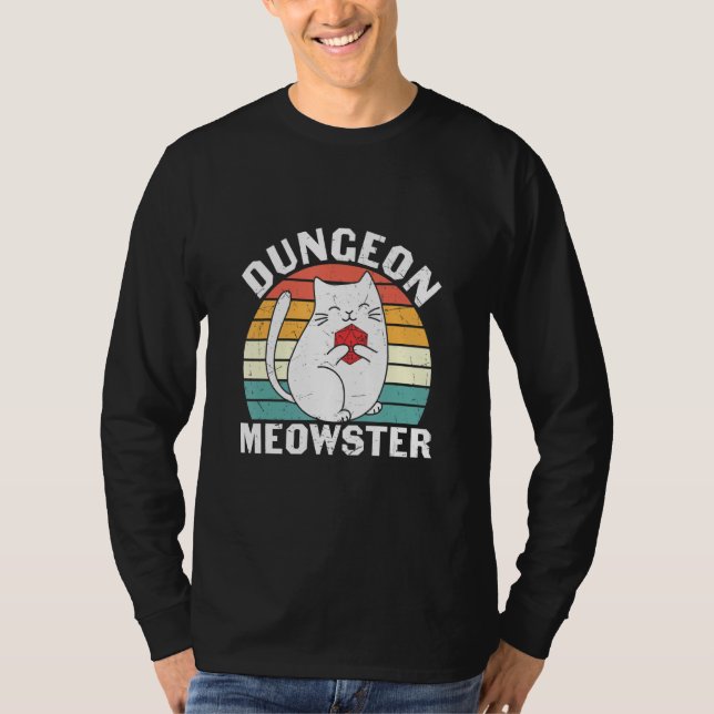 Camiseta Dungeon Meowster Rpg Tabletop Jogos Dm Reprodução (Frente)