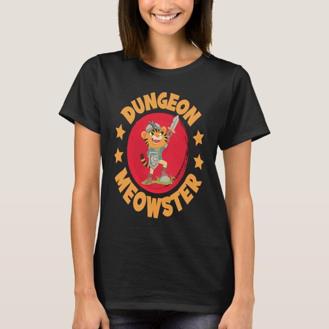 Camiseta Dungeon Meowster Sword Shield Knight Castle (Frente)