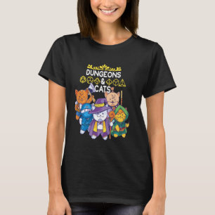 Camiseta Dungeons And Cats Rpg D20 Fantasy Roleplay Game