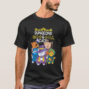 Camiseta Dungeons And Cats Rpg D20 Fantasy Roleplay Game